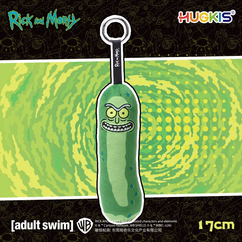 HUGKIS Official Rick And Morty Plush Keychains Stuffed Doll Pendant Bag Backpack Charm Collectibles Gifts For Adults Anime Fans