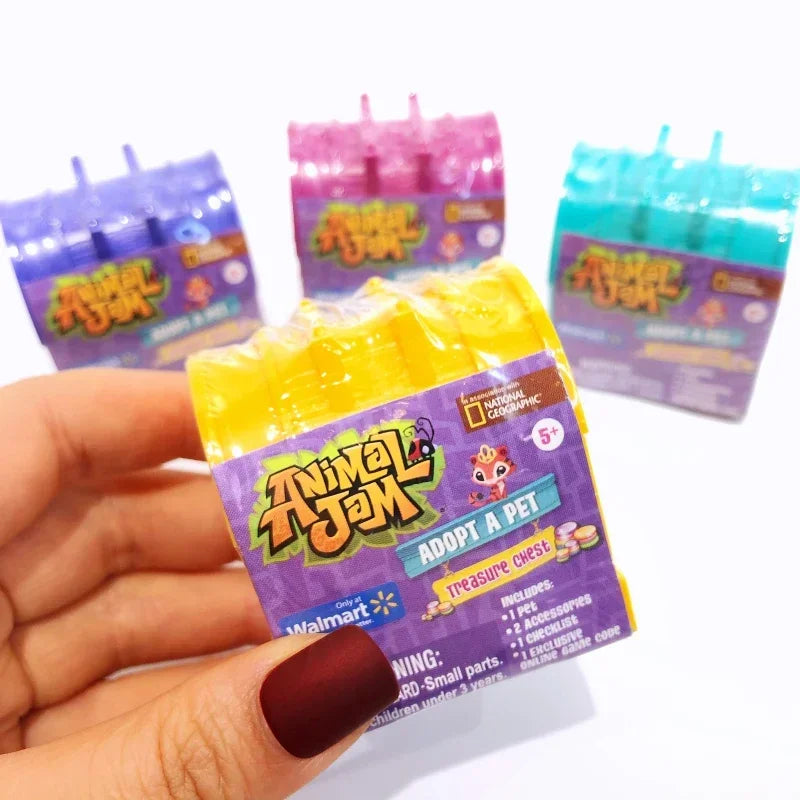 Animal Jam Adopt A Pet Treasure Chest Series Blind Box Toy Cute Animal Models Mystery Box Desktop Decorations Children's Gifts