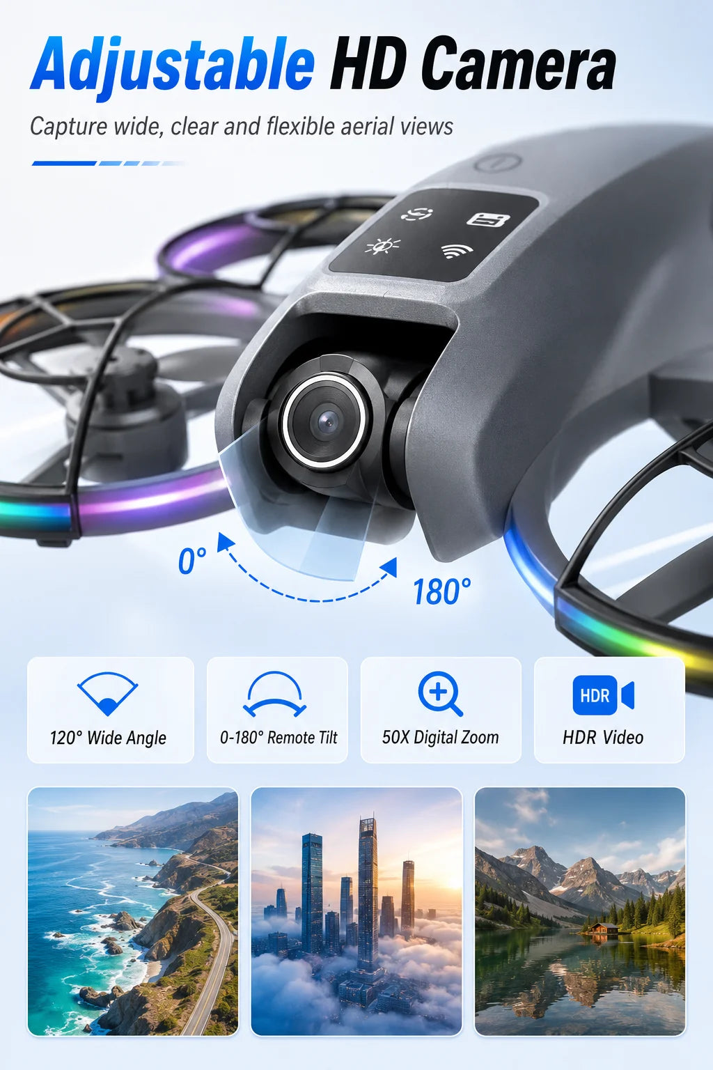 Aerial Photography Drone 120° Wide Angle Intelligent Anti Shake High Color Reproduction Gesture Shooting Trajectory Flight APP Control Quadcopter
