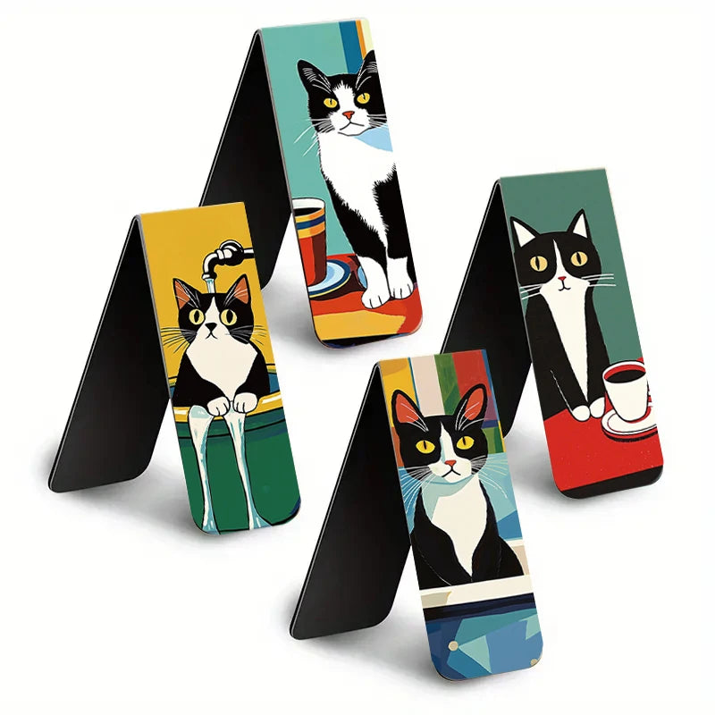5pcs Simple And Fun Cat Paw Magnetic Bookmarks Reading Items Page Holder Stationery Office Supplies Book For Pages Books Readers