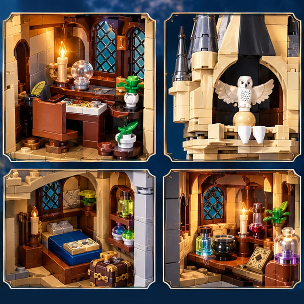 Magic Academy Owl Tower Building Blocks Set 635PCS, Premium Small ABS Bricks, Medieval Castle Model with Multi-layer Interior Scene & Owl Ornaments, DIY Assembly Toy, Desktop Decoration, Wonderful Holiday & Birthday Gift for