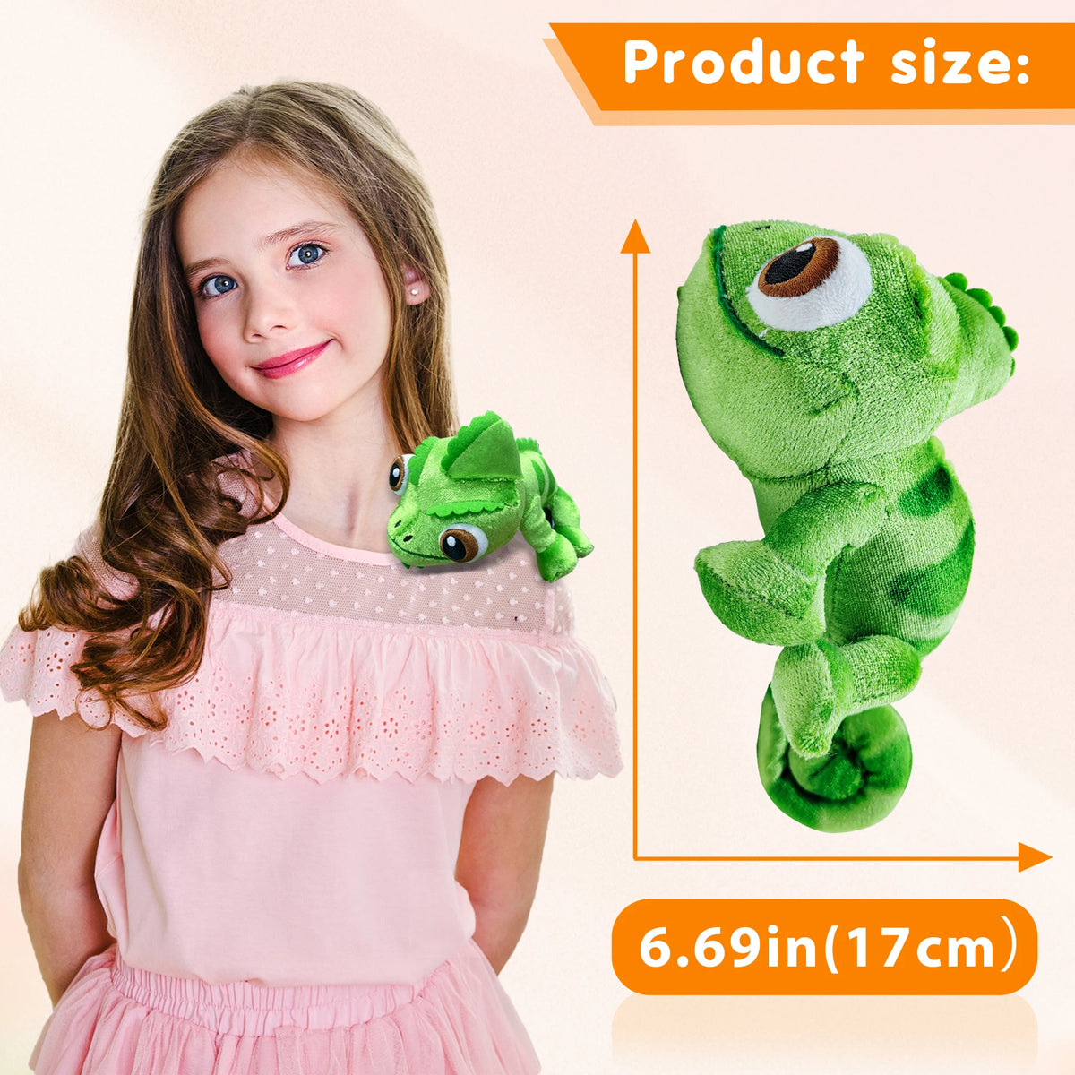 Pascal  Rapunzel Chameleon Plush Toy Soft Stuffed Animals Plush Shoulder Plush Suitable for Parties Perfect Gift for Kids