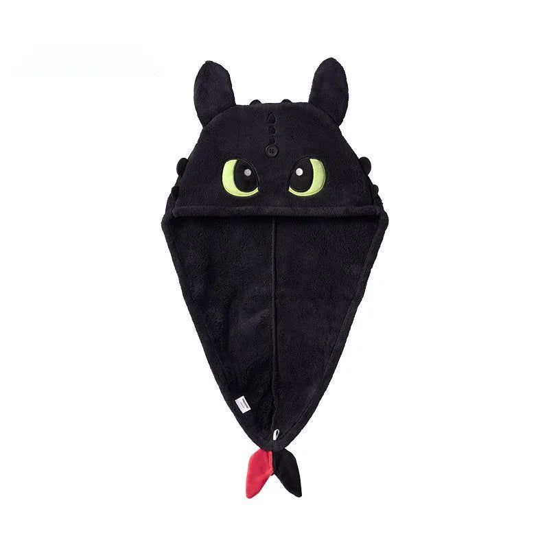 Official Licensed Dragon Toothless 3D Stereo Hair Drying Turban Ultra Soft Microfiber Quick