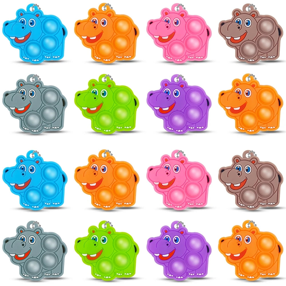 12Pcs Mini Colorful Animal Camel Frog Sheep Pop Fidget Toys Push Bubble Sensory Stress Relief Toy