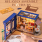 Rolife DIY Miniature House Kit Leisure Time Tea Room Mini Dollhouse Building Set with LED Wooden 3D Puzzle for Home Desk Decor