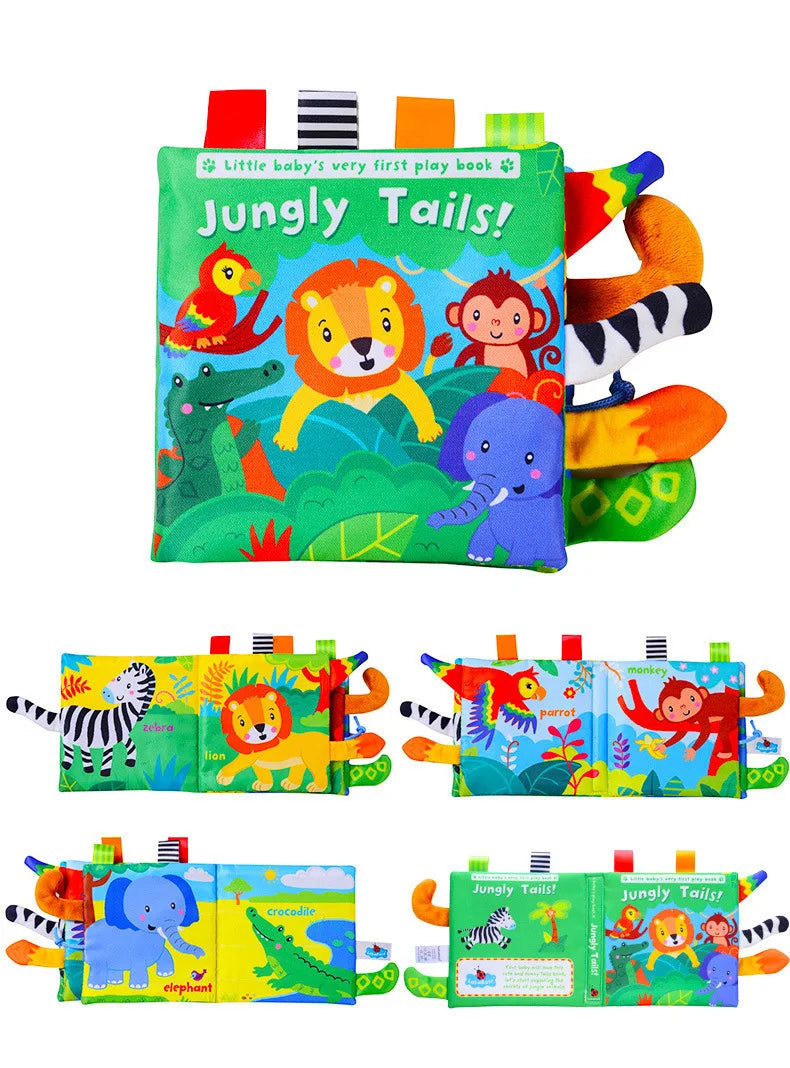 New 3D Visual Tail Cloth Book Baby Tear Resistant Biteable Cognitive Tool Interactive Parent-Child Fun Toddlers Enlighten Toys