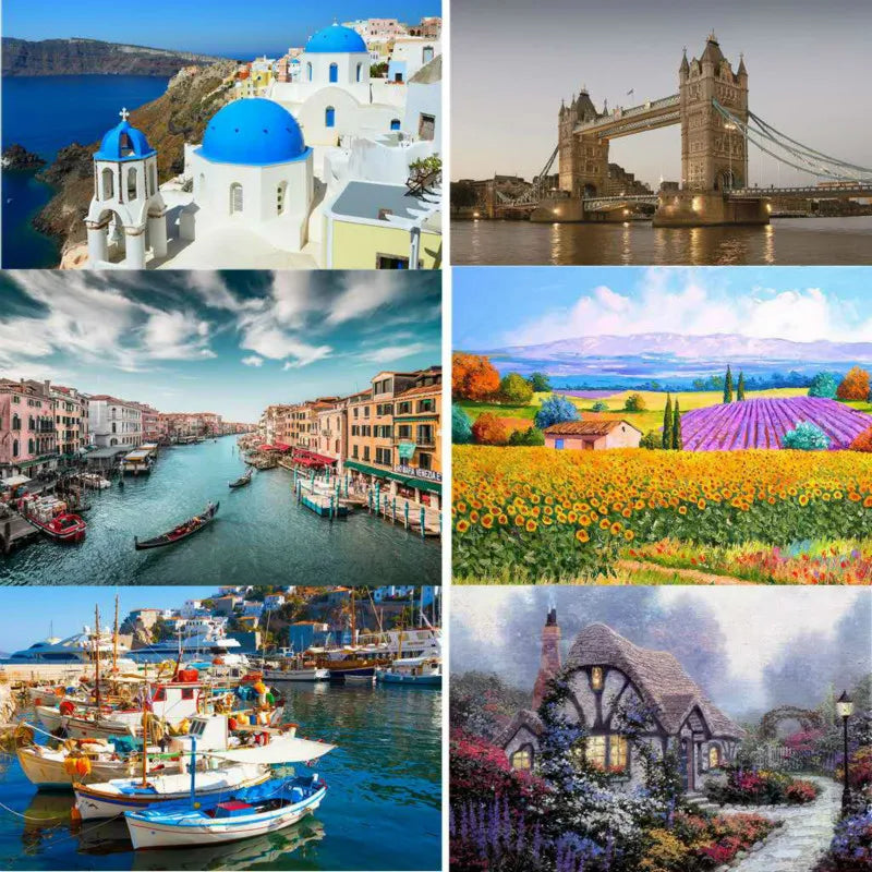 500 Pieces Jigsaw Puzzle Various Landscape Patterns Jigsaw Puzzle Educational Toy for Kids Children's Games Christmas Gift