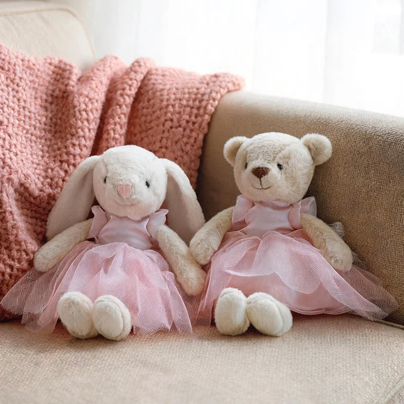 1Pc 28cm Cute Ballet Skirt Bear & Bunny Peluche Toy Lovely Appease Animal Dolls Rabbit Toys Birthday Christmas Gift