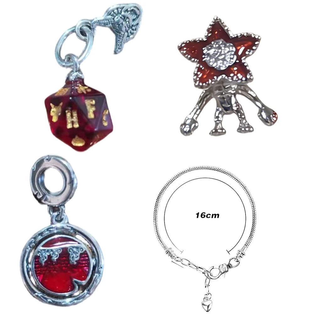 New Red Monster Flower Charm Bracelet 925 Sterling Silver Beaded DIY 2026 Trendy Fine Jewelry Adjustable Hypoallergenic