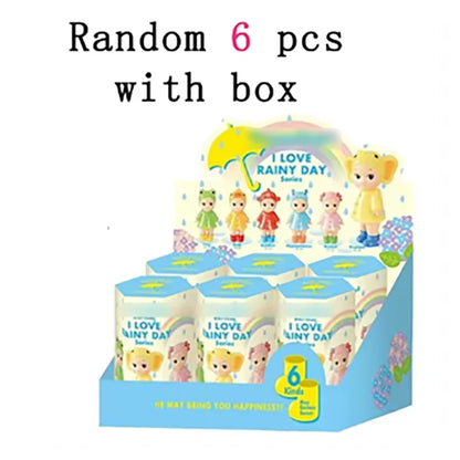 Cute Raincoat Angel Mini Figurine Blind Box, Animal Hood Doll Desktop Ornament Collectible Gift