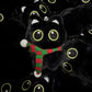 New Kawaii Big Eyes Cat Plush Doll With Scarf Black Cat Keychain Bag Pendant Cartoon Kitten Ornament Holiday Gift For Dear