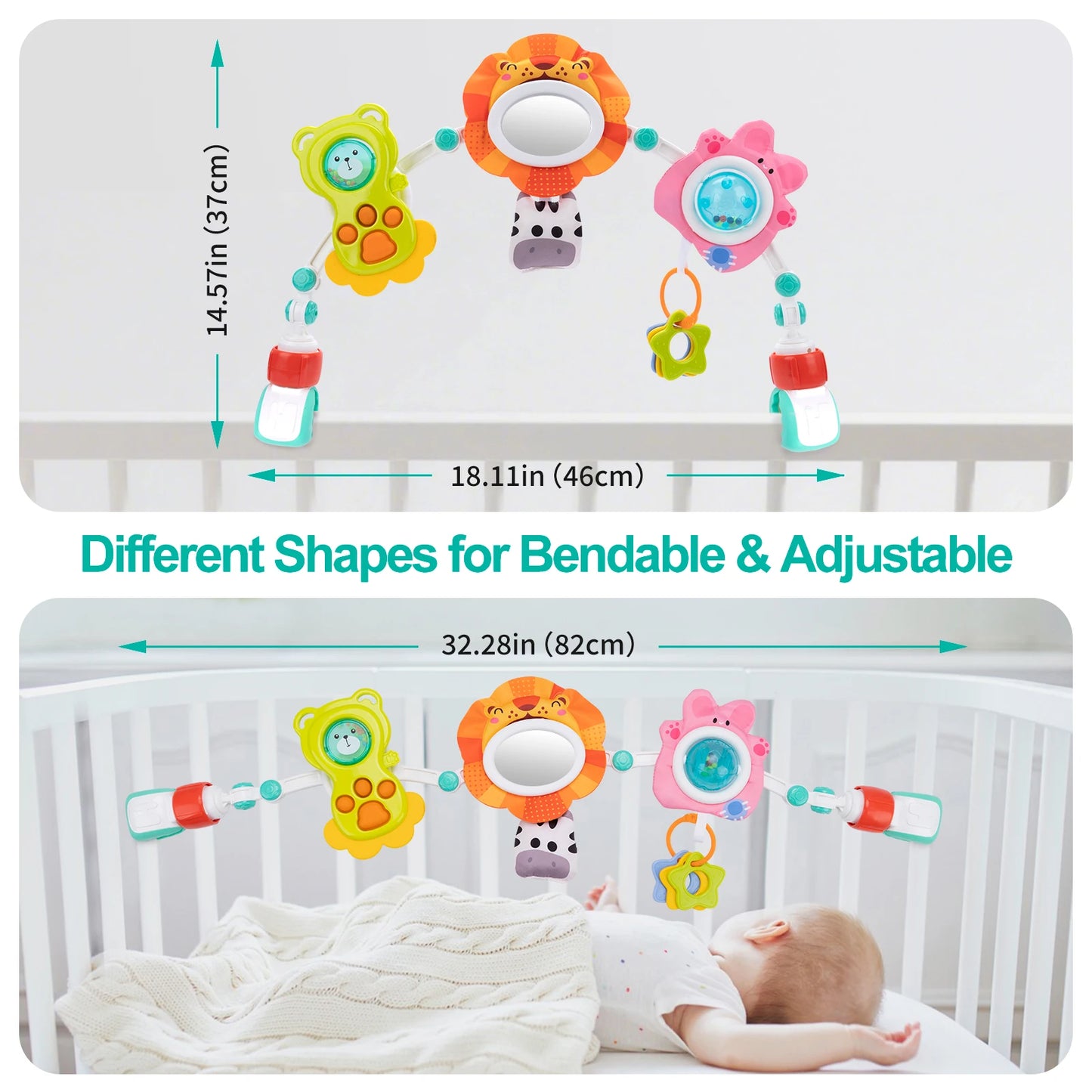 Baby Stroller Arch Toys Bouncer Toy Pram Activity Arch Toys Fine Motor Skills Toys Sensory Development Arch Baby Car Seat Toys