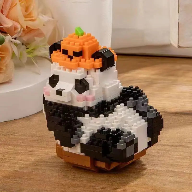 Creative DIY Assemable Animal Cute MINI Chinese Style Animal Panda Building Block Educational Boy Toys For Children Model Bricks