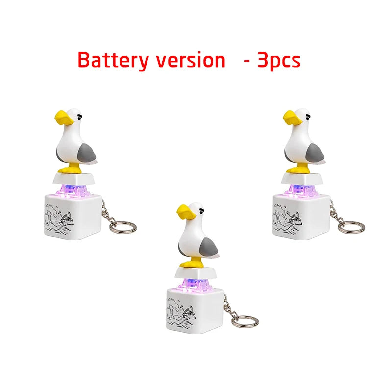 Mine Seagull Keycap Keychain Luminous Sounding Stress Relief Creative Fidget Toy Pocket Portable Electronic Pendant For Adult