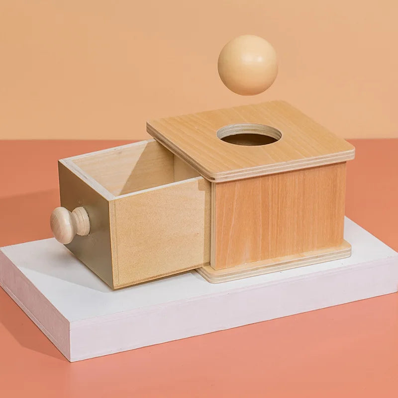 New Montessori Macaroon Color Spinning Drum Match Coin Box Permanent Box Round Rectangular Box Kids Sensory Toys for Baby Gifts
