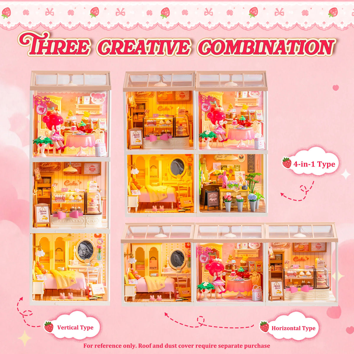 Rolife DIY Dollhouse 3D Puzzle Model Building Kit Nanci Strawberry Teatime Super Creator DIY Craft Kit with LED Light for Home Decor Holiday Gift for Adults Teens