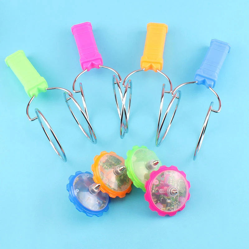Led Magic Magnetic Orbit Spinning Top Toy Creative Hand Cranked Color Luminous Spinning Toys For Children Gifts