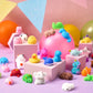Joyfy 100 Pcs Mini Animals & Fruit Mochi Squishies for Kids Party Favor Toys Stress Relief Novelty Fidget Toys Birthday Gifts