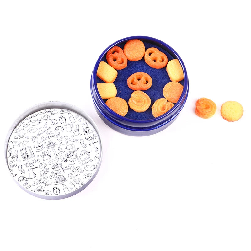 1Pcs 1/12 Dollhouse Miniature Danish Cookie  Box Model Set Kitchen Accessories For Doll House Decor Kids Toys Gift