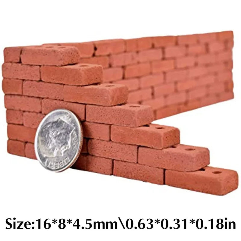 50-150pcs 1:16 Real Mini Bricks Model, Miniature Figurine Landscaping Accessories, DIY Fake Bricks Toy For Fairy Garden Building