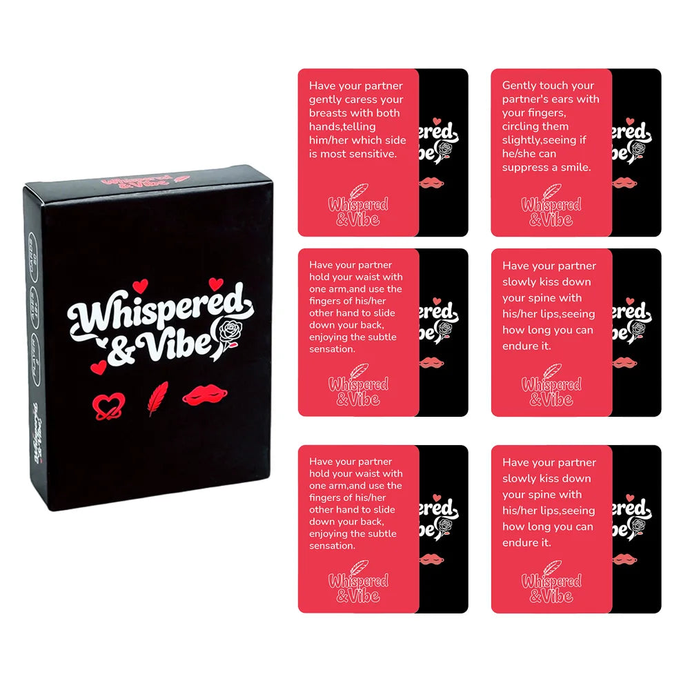 “Whispered & Vibe” Couple's Intimacy Card Game—50 Flirty Challenges and Romantic Tips, the Perfect Anniversary Gift for Couples