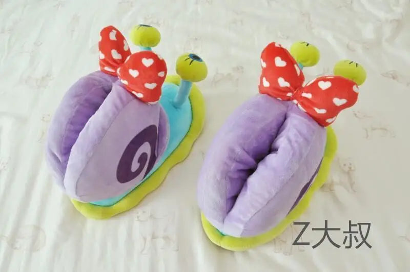 Plush SpongeBob SquarePants Cotton Shoes Snail Bags Heels Cute Home Slippers SpongeBob SquarePants Snail Boots Plush Gift