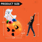 5 FT Tall Halloween Inflatables Outdoor Decorations Cute Ghost Blow Up Ghost Lift Pumpkin Candy Bag with Build-in LEDs For Halloween Gifts