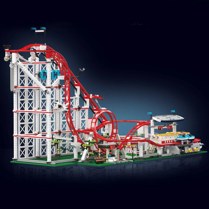 Mould King 11014 The Motorized Rolle Coaster Building Block Assembly Technical Rolle Coaster Brick Toys Kids Christmas Gift