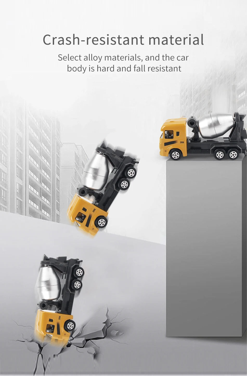 6pcs/set Alloy Engineering Truck Toy Car Classic Construction Model Vehicle Loader Tractor Excavator Toys for Boys Gifts