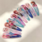 Random 5/10pcs Hair Clip Cute Digital Printed minimalist Hair Decoration party supplies Birthday Gifts