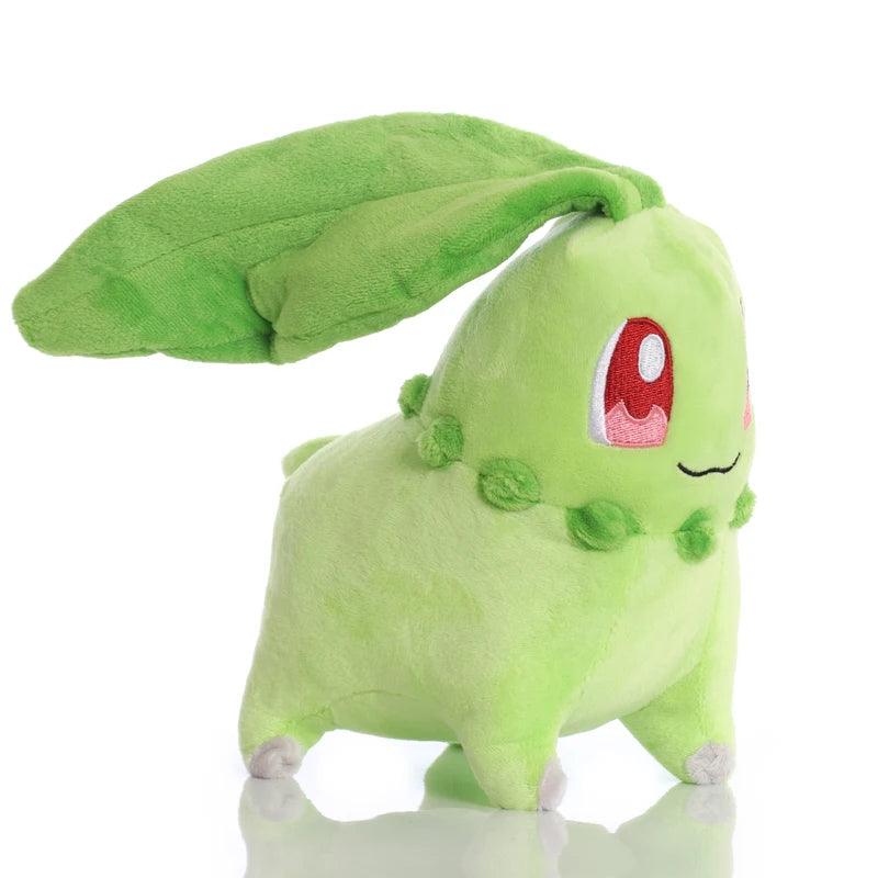 20cm Pokemon Chikorita Plush Toys Soft Stuffed Cartoon Chikorita Doll Kawaii Japan Anime Elf Plush Doll Birthday Gift For Kids