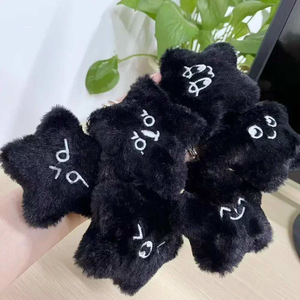 MARK DoYoung HAECHAN TAEYONG Keychain Black Luminous Pentagonal Heart Shaped Plush Pendant Suitable for Fan Gifts