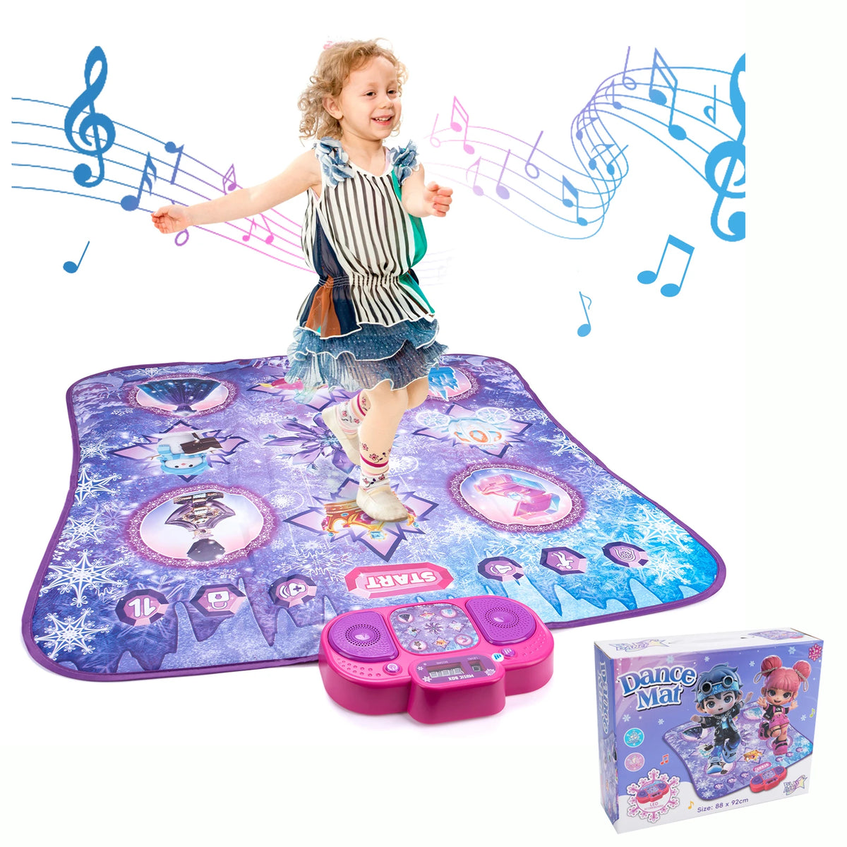 90x90cm Music Play Mat Educational Toys For Kids Large Elecrtic Dancing Mat With Lights Keyboard With 3 Game Modes Sport Toys