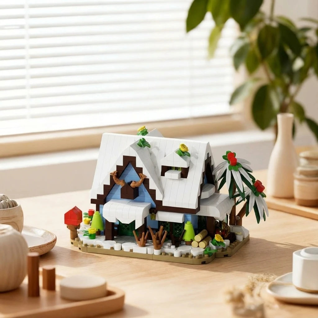 479PCS Forest Cabin Mini Building Blocks Set City Street View Greenhouse Windmill Tree House DIY Model  Birthday Gift