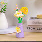 HUIQIBAO MOC Flower with pot Micro Building Block Sunflower Mini Model Bricks set Flowers Toys for Adults home Desk Decoration