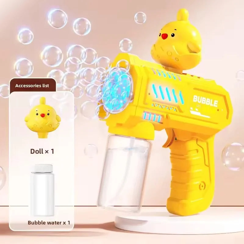 10 Holes Children Electric Bubble Gun Rocket Soap  Automatic Bubble Machine Bubbles Gun Kids Summer Outdoor Bubble Blowing Toys