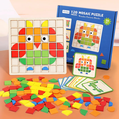 [Color 3D Puzzle] Color 3D Wooden Puzzle - A multi-shaped building block tabletop game, suitable for Christmas, back-to-school s