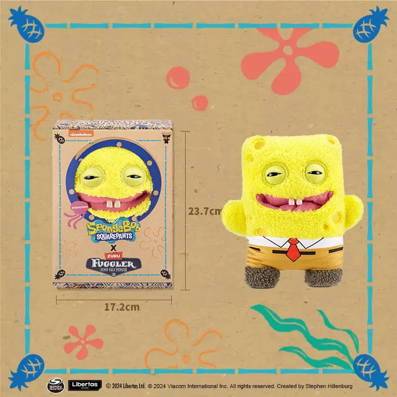 Original Fuggler Patrick Star‌ Plush Toys 22cm Ugly Monster Spongebob Squarepants Cute Tooth Monster Fill Plush Dolls Toys Gifts