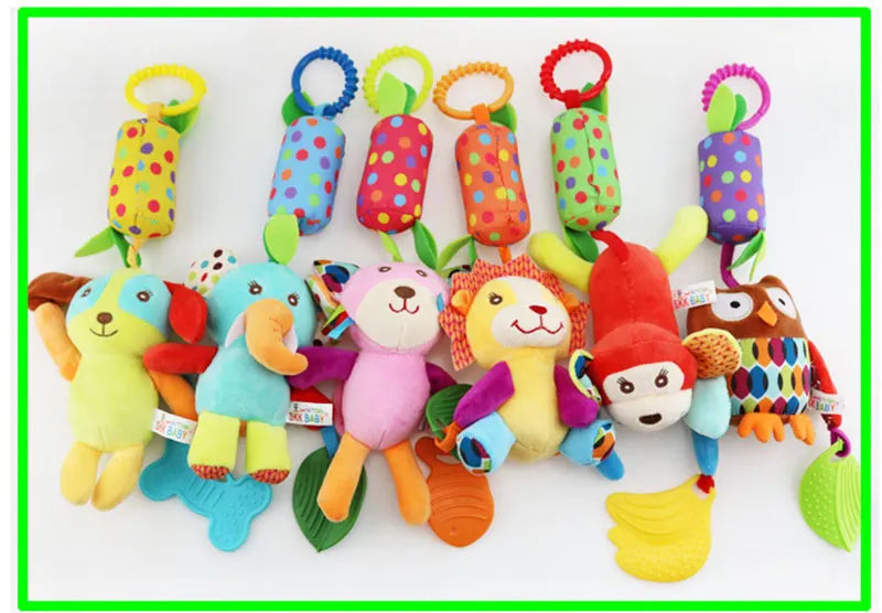 Baby Toy Plush Bed Hanging Pendant Baby Plush Cute Cartoon Animal Wind Chime Stroller Hanging Teether Stroller For Newborn Gifts