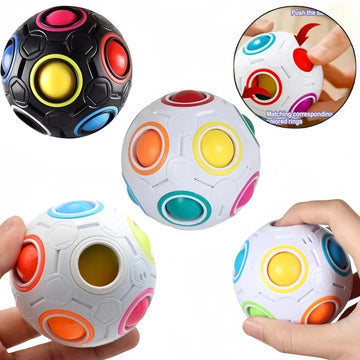 Kids Antistress Cube Magic Fidget Toys Puzzle Rainbow Balls Children Educational Toy Reliever Stress Anxiety Christmas Gift