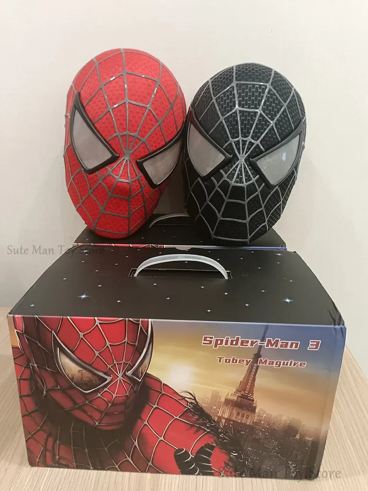 Hottoys Marvel 1:1 Tobey Mask 3D Cosplay Mask Faceshell Mascara Detachable Lenses Costumes Helmet Halloween Gift Ornament Toy