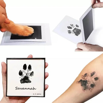 Safe Non-toxic Baby Footprints Handprint No Touch Skin Inkless Ink Pads Kits for 0-10 Months Newborn Pet Dog Footprint Souvenir
