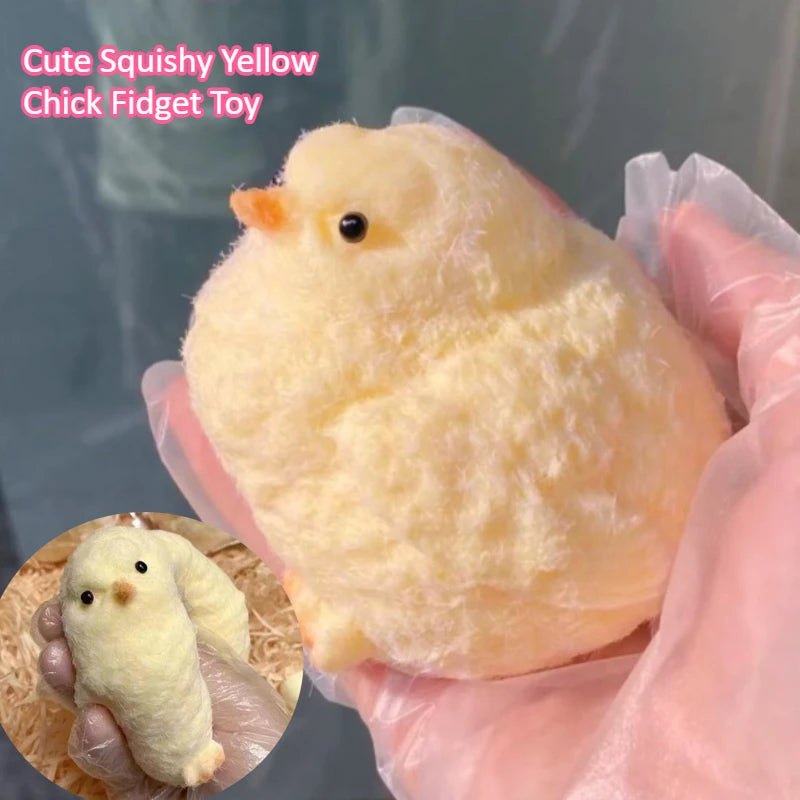 Cute Squishy Yellow Chick Fidget Toy Lovely Hen Soft Squeeze Toys Cute Fast Rebound Decompression Toy Birthday Anti-stress Gift