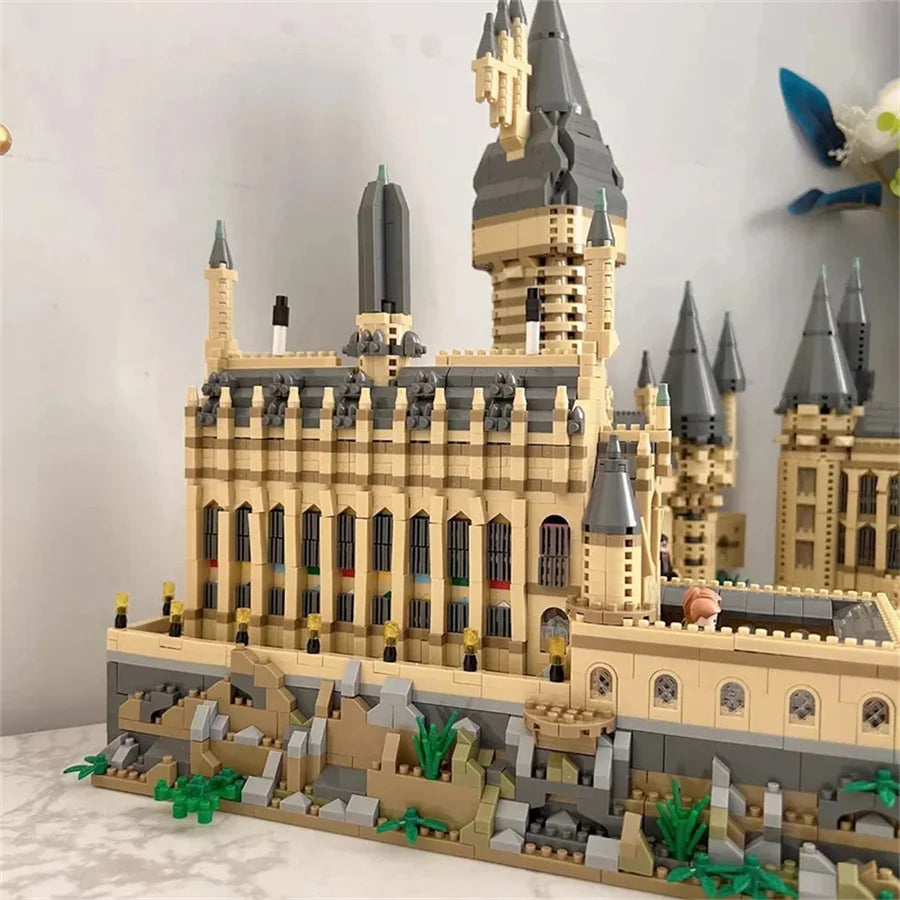 Magic Movie Castle School Micro Building Blocks Street View Architecture MOC Architecture Scenery Toy Christmas Birthday Gifts