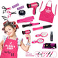 Girls' Play Hairdresser Kit with Accessories & Apron - Mixed Colors, No Plating