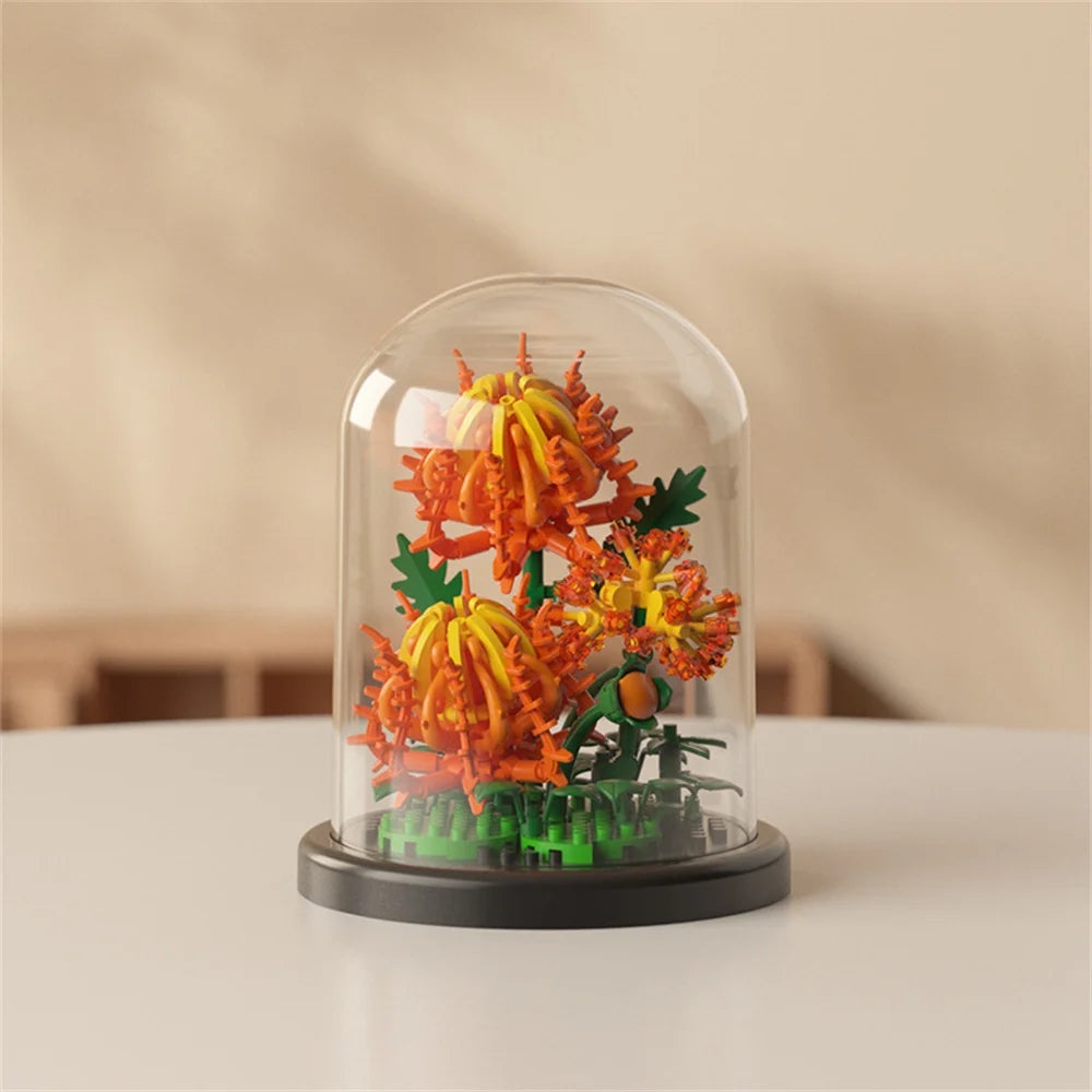 Eternal Flower Bouquet Bonsai Potted Plant Micro Building Blocks Model Home Decoration Toy For Kid Birthday Gift