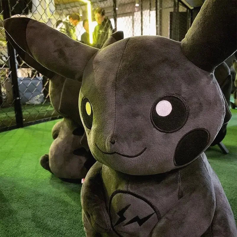 30CM Pokemon X Fragment Anime Character Dark Pikachu Doll Kawaii Pop Doll Black Pikachu Pillow Birthday Gift Female
