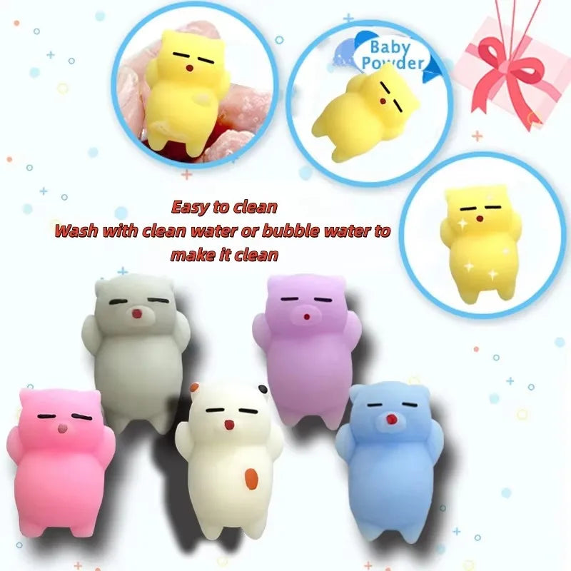 6Pcs Kitten Squeeze Toys Cute Cat Stress Relief  for Adults Kids  Anti-Anxiety Fidget Sensory Toy Creative Relaxation Gift