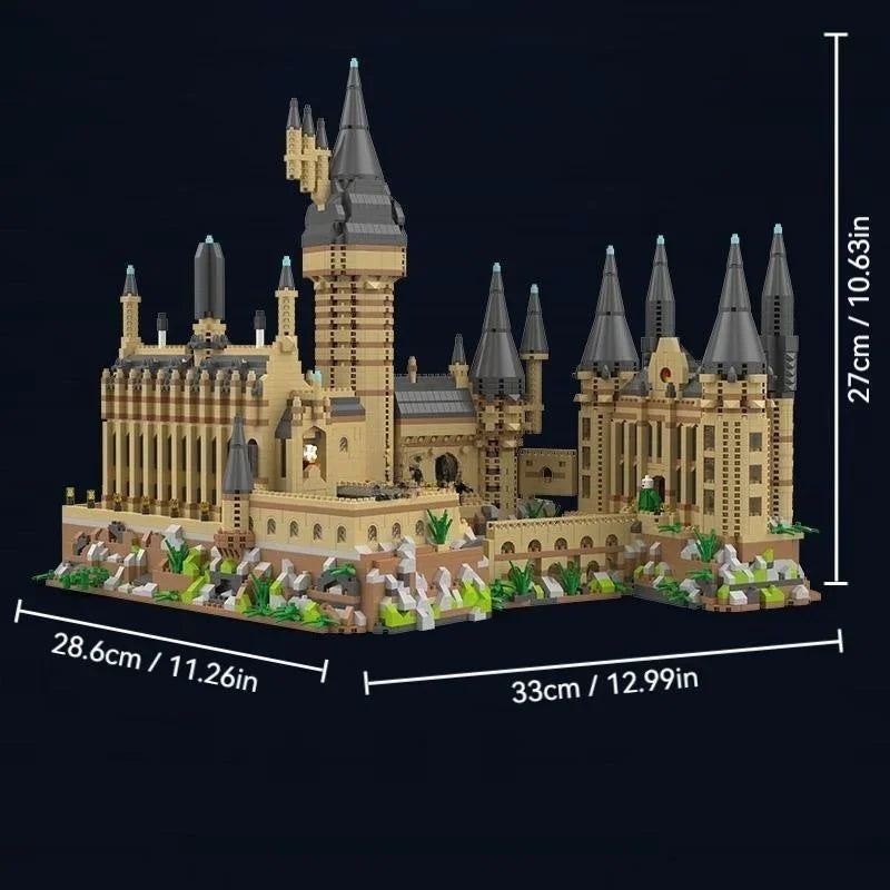 Magic Movie Castle School Micro Building Blocks Street View Architecture MOC Architecture Scenery Toy Christmas Birthday Gifts
