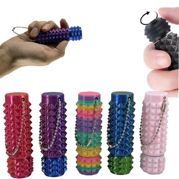 3D Printed Pain Stim Fidget Toy Portable With Keychan Colorful 3d Pain Stimulation Decompression Office Novelty Toy Spike Roller